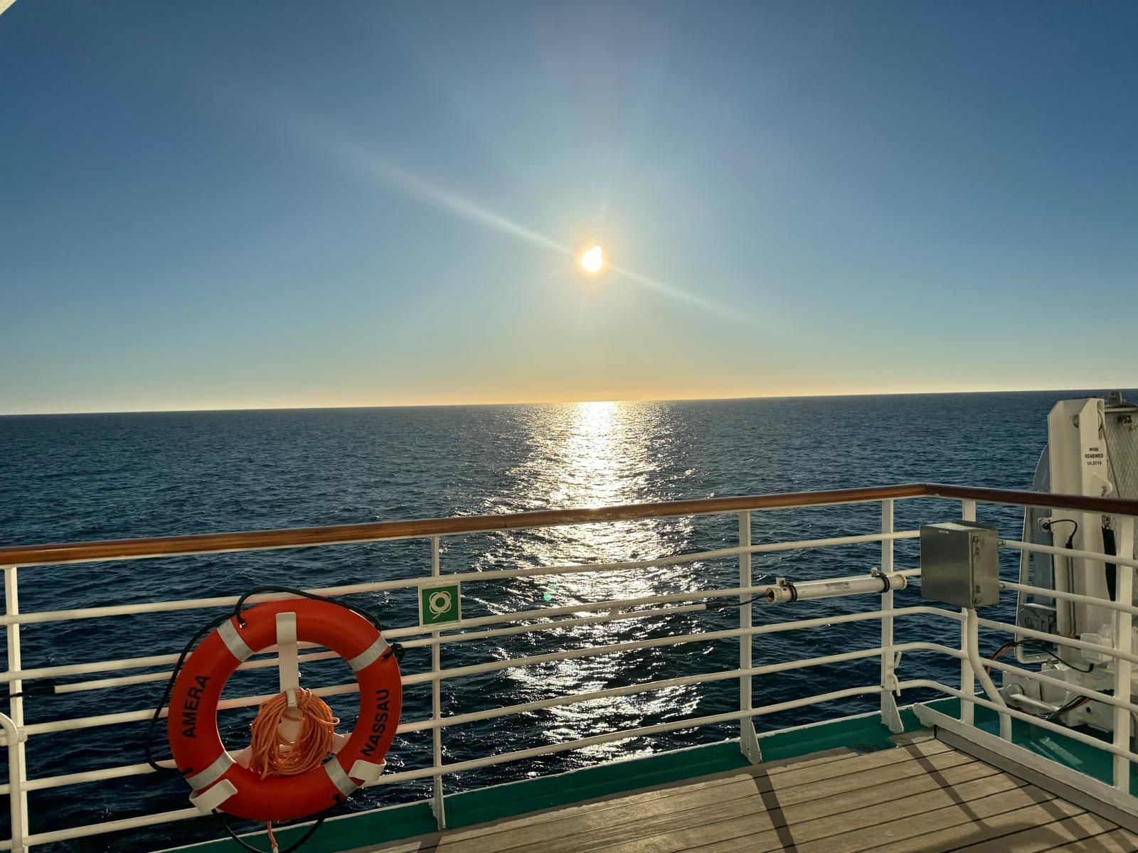 Sonnenuntergang auf der MS Amera